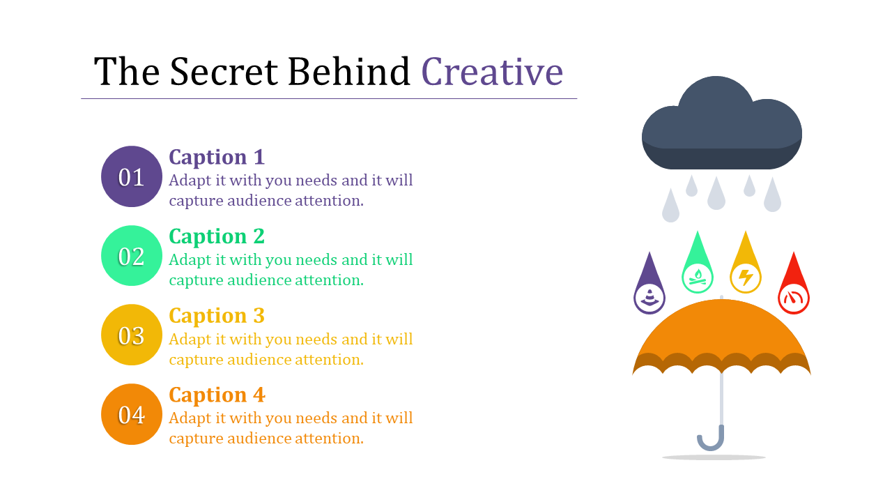 creative ppt slide design-The Secret Behind Creative